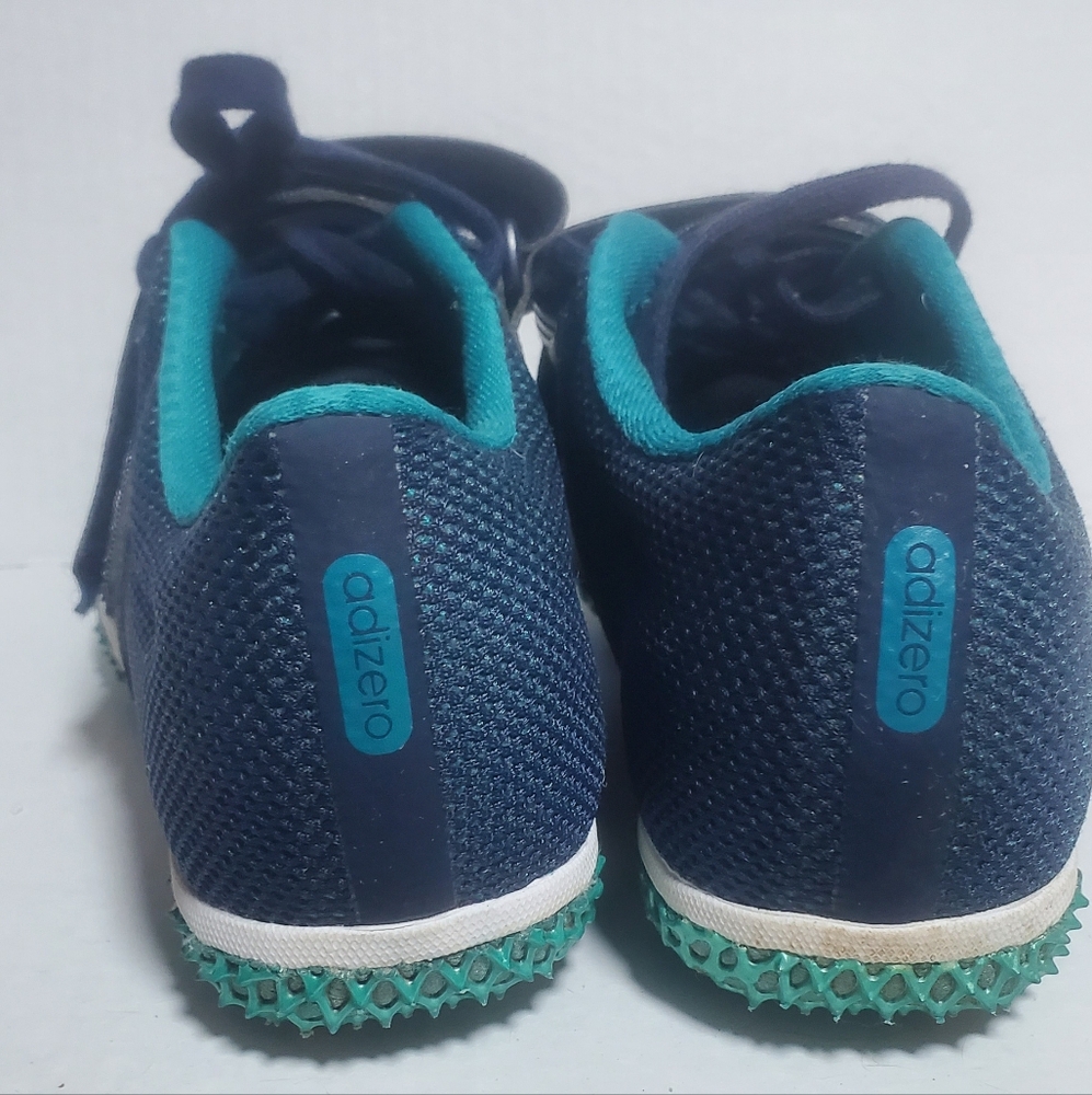 Adidas Adizero Navy and Teal Athletic track Shoes Mens Size 7 - Picture 3 of 9